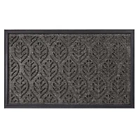 KSP Tufted 'Leaves' Rubber Backed Doormat (Black)