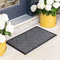 KSP Tufted 'Hexagon' Rubber Backed Doormat (Black)