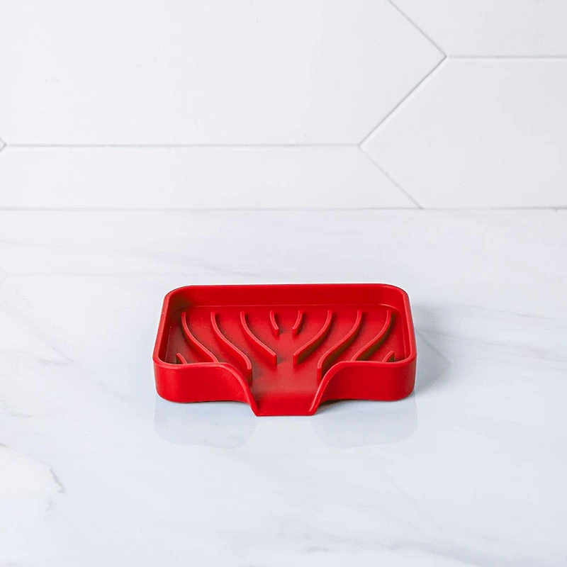 KSP Sinksmart Silicone Soap/Sponge Holder (Red)