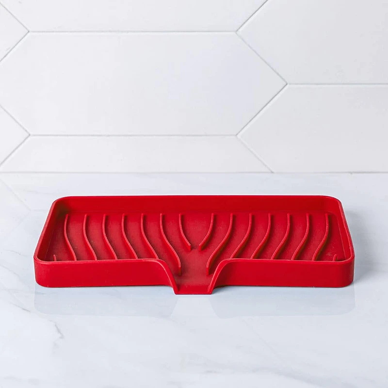 KSP Sinksmart Silicone Sink/Sponge Tray (Red)