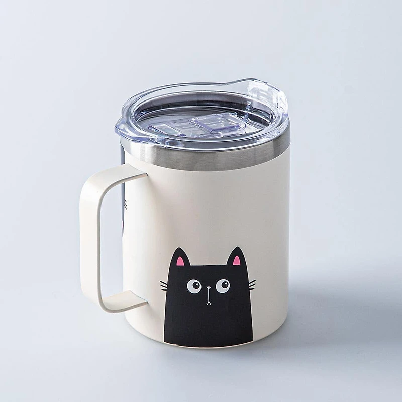 KSP Java 'Cat' Double Wall Desk Mug (Vanilla)