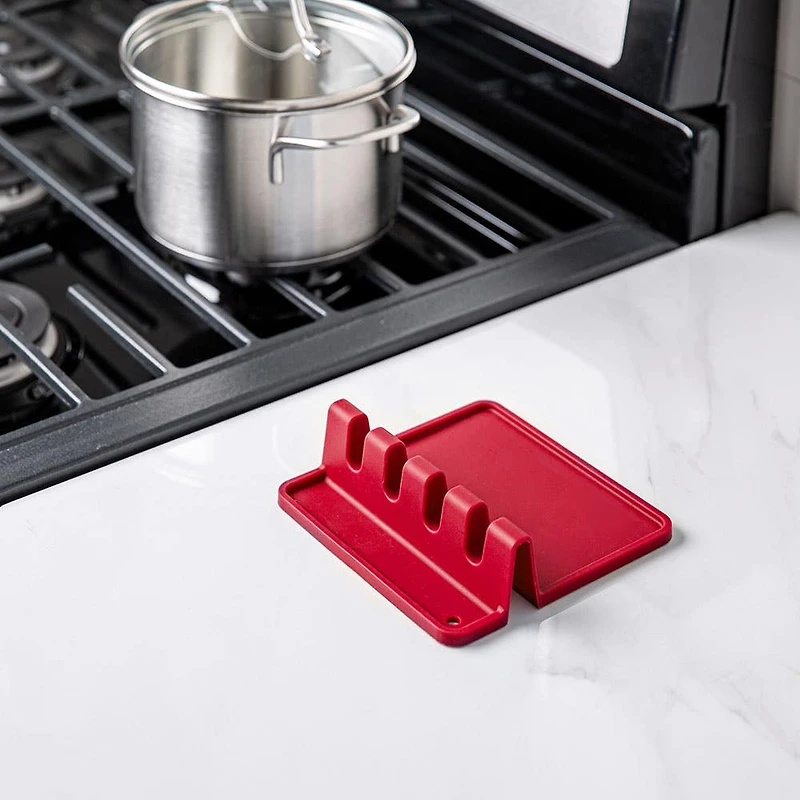 KSP Countersmart Silicone Utensil/Spoon Rest (Red)