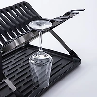 KSP Carbon X-Fold Flat Dish Rack with Tray 2-Tier (Black/Aluminum)