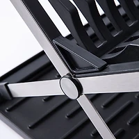 KSP Carbon X-Fold Flat Dish Rack with Tray 2-Tier (Black/Aluminum)