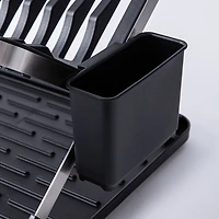 KSP Carbon X-Fold Flat Dish Rack with Tray 2-Tier (Black/Aluminum)