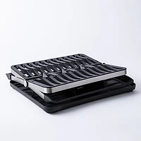 KSP Carbon X-Fold Flat Dish Rack with Tray 2-Tier (Black/Aluminum)