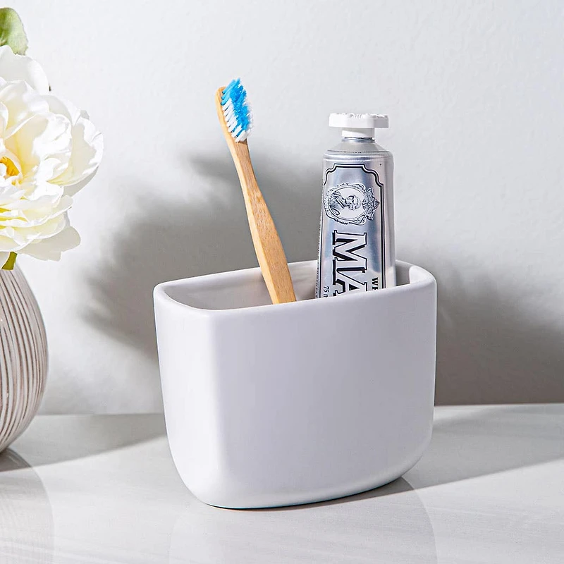 Umbra Corsa Ceramic Toothbrush Holder (White)