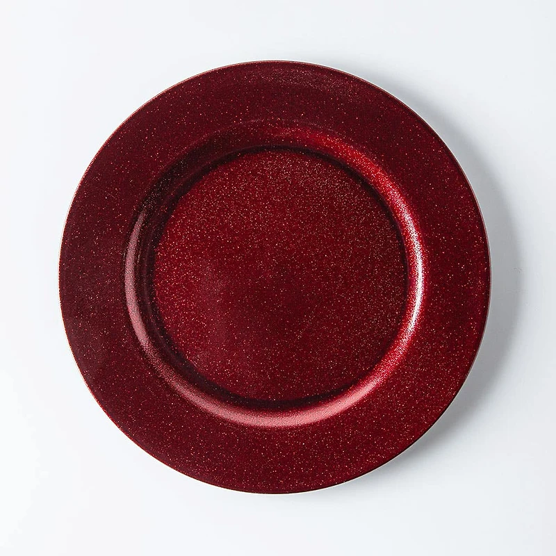 KSP Everyday Charger Plate with Glitter (Red)