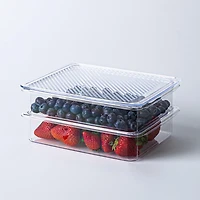 KSP Fridgestor 'Shallow' Fridge Bin with Lid - Set of 2 (8.7x6.7x2")