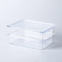 KSP Fridgestor 'Shallow' Fridge Bin with Lid - Set of 2 (8.7x6.7x2")