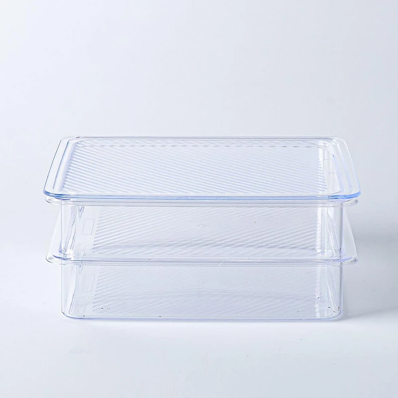 KSP Fridgestor 'Shallow' Fridge Bin with Lid - Set of 2 (8.7x6.7x2")