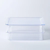KSP Fridgestor 'Shallow' Fridge Bin with Lid - Set of 2 (8.7x6.7x2")