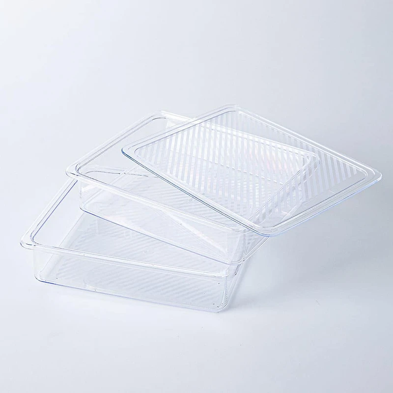 KSP Fridgestor 'Shallow' Fridge Bin with Lid - Set of 2 (8.7x6.7x2")