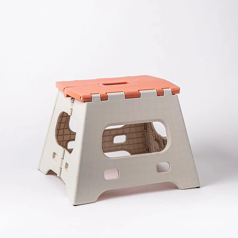KSP Tread Folding Step Stool Small 14.5x12.5x10.5"h (Beige/Spice)