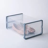 KSP Protect 'Modular' Plastic Shoe Storage Box - Set of 2 (Clear/Grey)