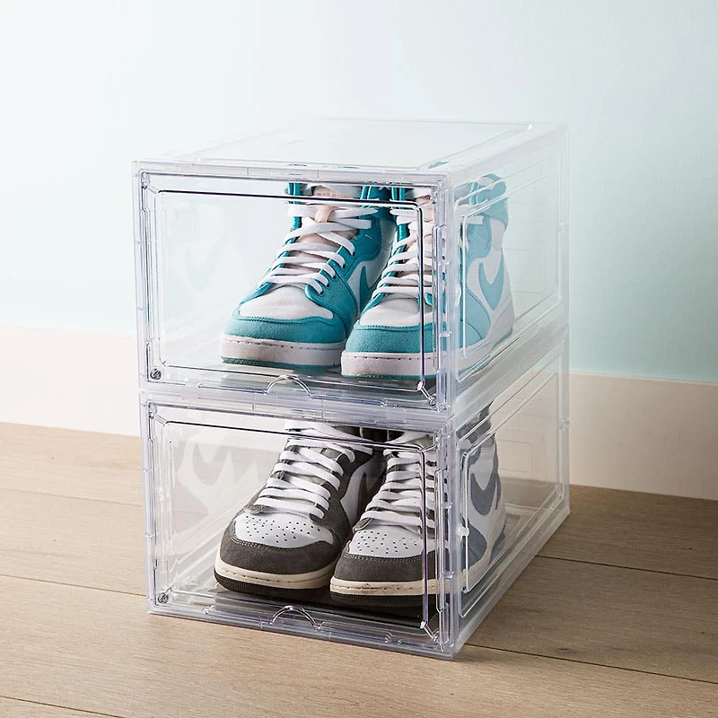 KSP Kicks 'Modular' Shoe Storage Box 36x27x22.4cm (Clear)