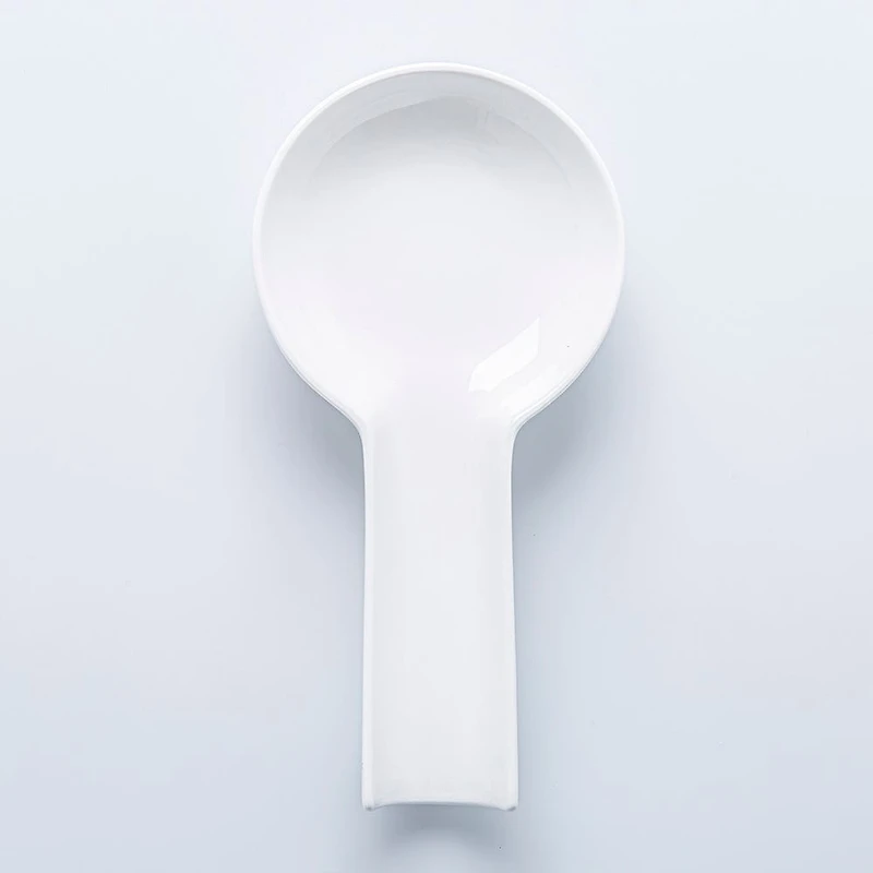 KSP Scoop Porcelain Flat Spoon Rest (White) 24 x 12.5 x 3 cm
