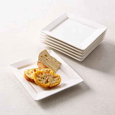 KSP Aurora Porcelain Appetizer Plate - Set of 6 (White)