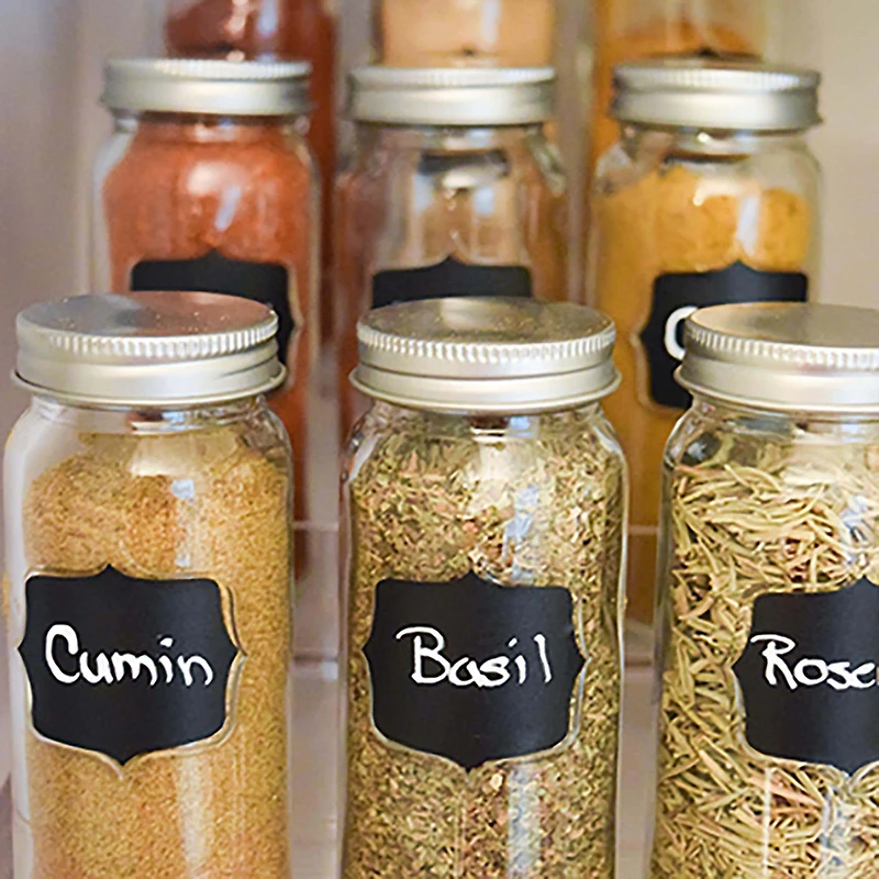 KSP Chalkboard Glass Spice Jar - Set of 6