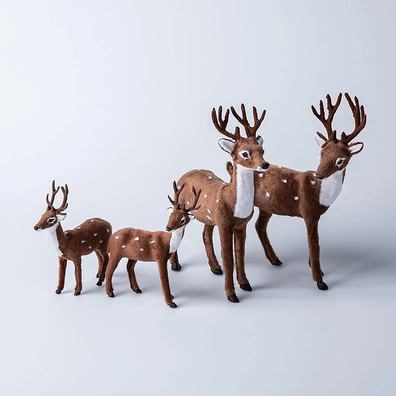Koopman Christmas Woodland 'Natural' Fuzzy Deer Large (Asstd.)
