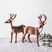Koopman Christmas Woodland 'Natural' Fuzzy Deer Large (Asstd.)
