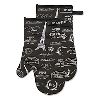Harman Paris Passport Cotton Oven Mitt - Set of 2 (Black)