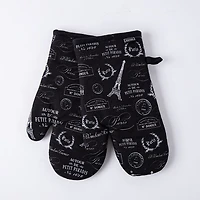 Harman Paris Passport Cotton Oven Mitt - Set of 2 (Black)
