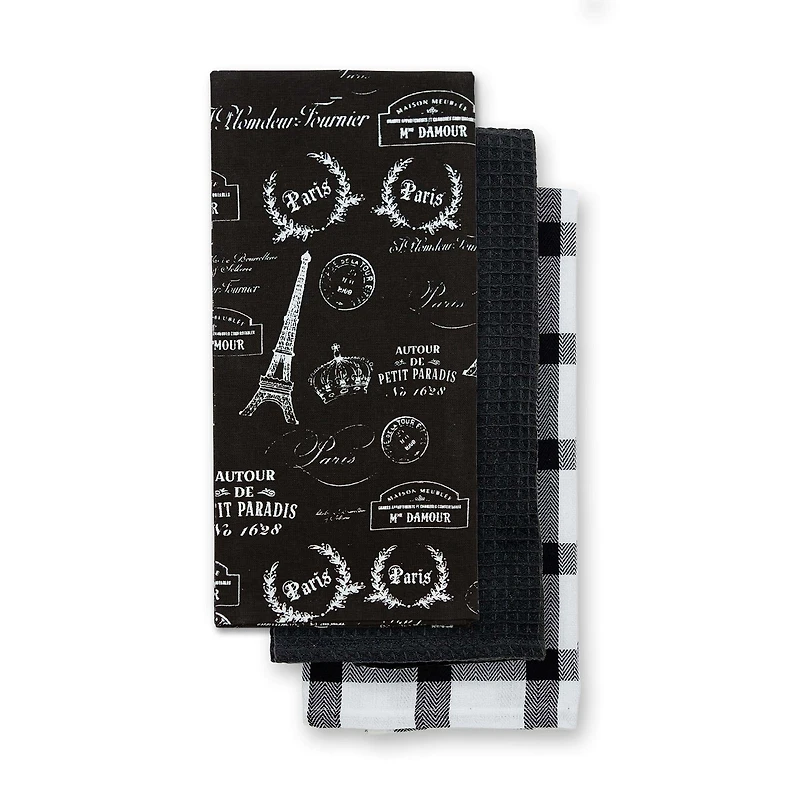 Harman 'Paris Passport' Cotton Kitchen Towel Combo - Set of 3