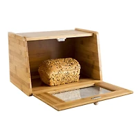KSP Natura Bamboo Bread Box with Window (Natural) 39 x 24 x 25 cm
