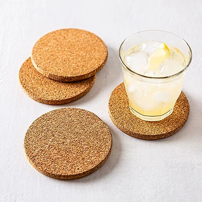 KSP Cork Round Coaster - Set of 4 (Natural)