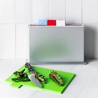 KSP Tab Cutting Board with Holder - Set of 5 (Multi Colour)