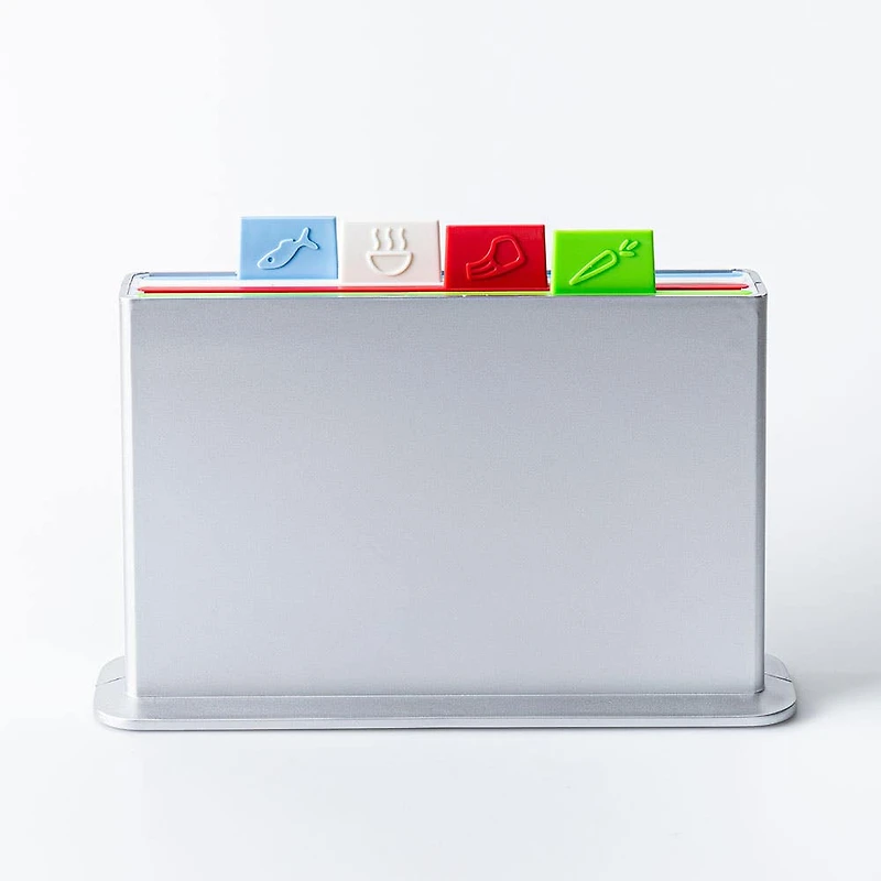 KSP Tab Cutting Board with Holder - Set of 5 (Multi Colour)