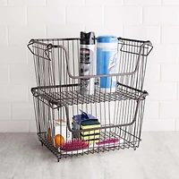 KSP Ashley Stacking Wire Basket Large (Brown) 36 x 27 x 22.5 cm