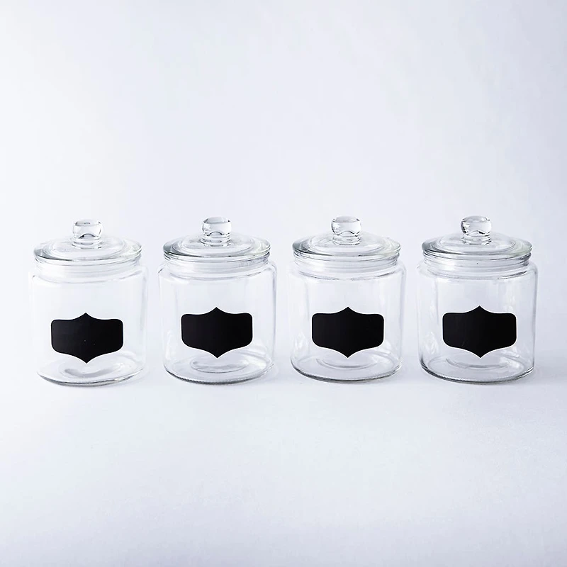 KSP Chalkboard Glass Canister with Lid - Set of 4