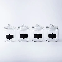 KSP Chalkboard Glass Canister with Lid - Set of 4