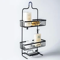 KSP Aquastor Rust-Free Aluminum Shower Caddy 3-Tier (Black)