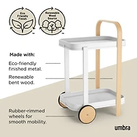 Umbra Bellwood Bar-Serving Cart 20.8x17x31.4"H (Natural/White)