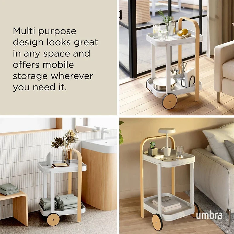 Umbra Bellwood Bar-Serving Cart 20.8x17x31.4"H (Natural/White)