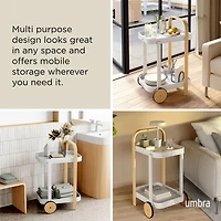 Umbra Bellwood Bar-Serving Cart 20.8x17x31.4"H (Natural/White)