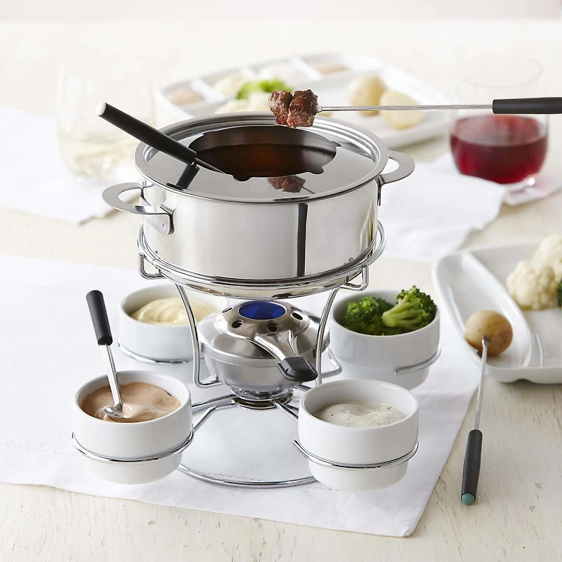 Trudeau Maison Fenty 3-In-1 Fondue with Turntable - Set of 18
