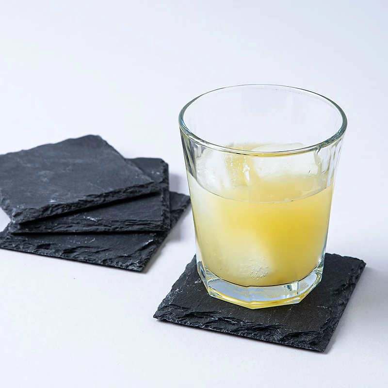 KSP Slate Stone Coaster - Set of 4 (Black)