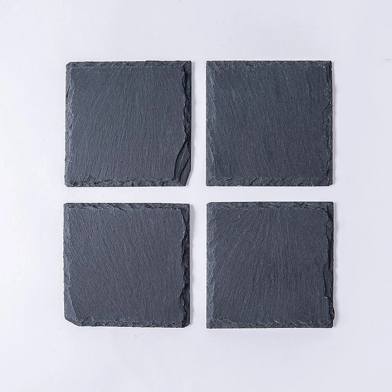 KSP Slate Stone Coaster - Set of 4 (Black)