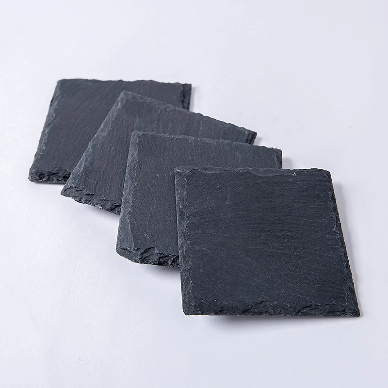 KSP Slate Stone Coaster - Set of 4 (Black)