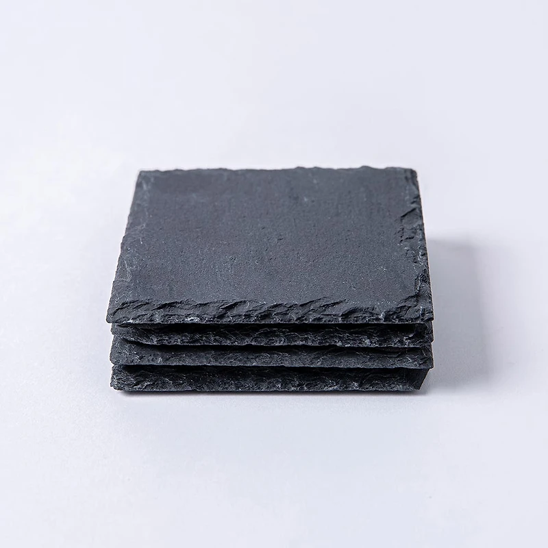 KSP Slate Stone Coaster - Set of 4 (Black)