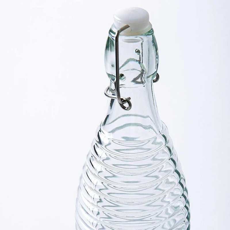 KSP Verrone 'Ribbed' Glass Bottle with Stopper (1L)