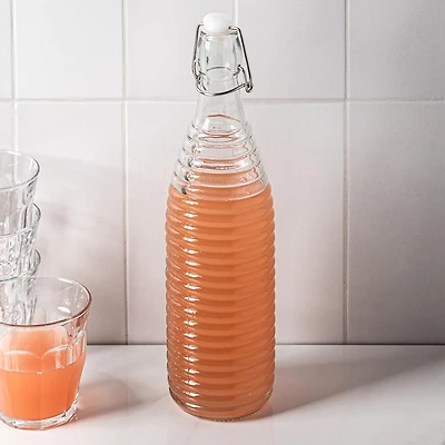 KSP Verrone 'Ribbed' Glass Bottle with Stopper (1L)