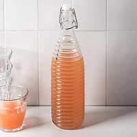 KSP Verrone 'Ribbed' Glass Bottle with Stopper (1L)