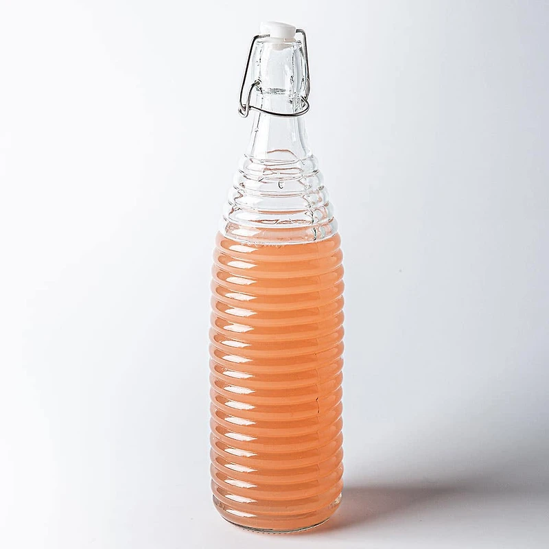 KSP Verrone 'Ribbed' Glass Bottle with Stopper (1L)