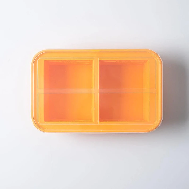 KSP Freezicube Silicone Food and Soup Tray 2 Cup 2 Cavity (Orange