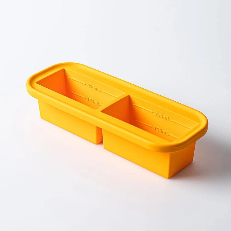 KSP Freezicube Silicone Food and Soup Tray 1 Cup 2 Cavity (Orange)